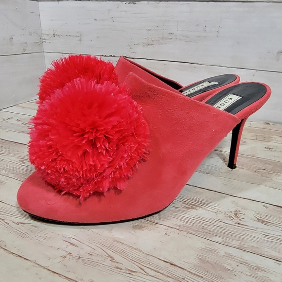 Eugenia Kim feather pom mule heels - Picture 2 of 11